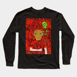 Dive into the Personality of Charley - A MaleMask NFT with DoodleEye Color and DoodleGlyph Background Long Sleeve T-Shirt